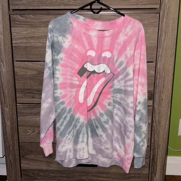 Tie Dye Rolling Stones sweater - Picture 1 of 5